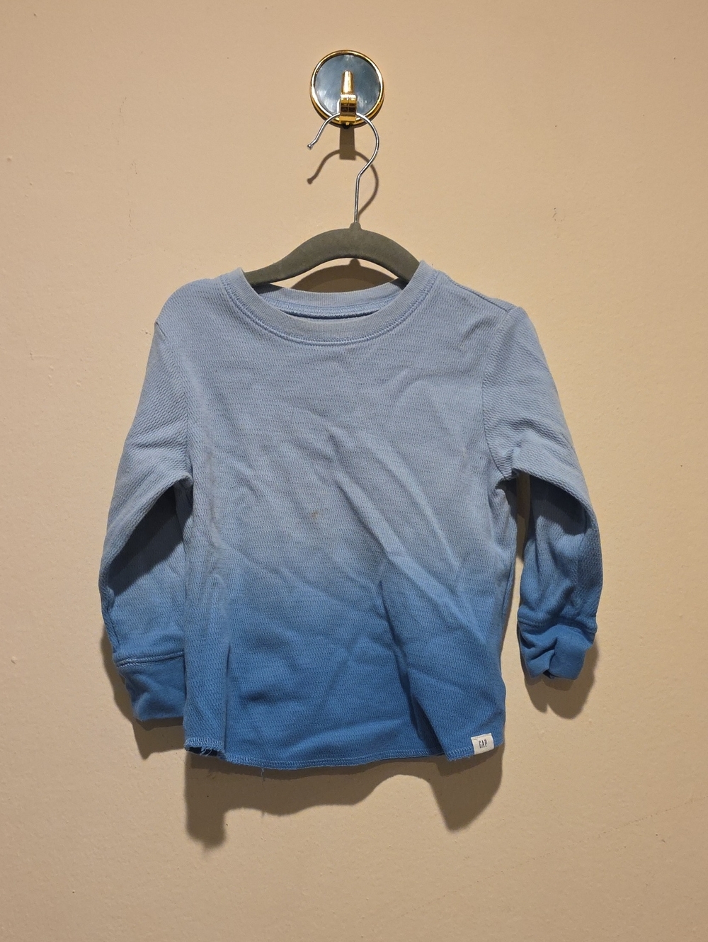 Baby GAP Blue Ombre Long-Sleeve Tee 2t 100% Cotton Thermal